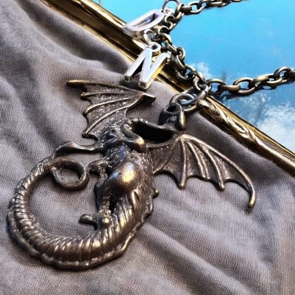 Silver and bronze toned Dungeons and Dragons Pendant Necklace Unique DND 19”long - Picture 6 of 13